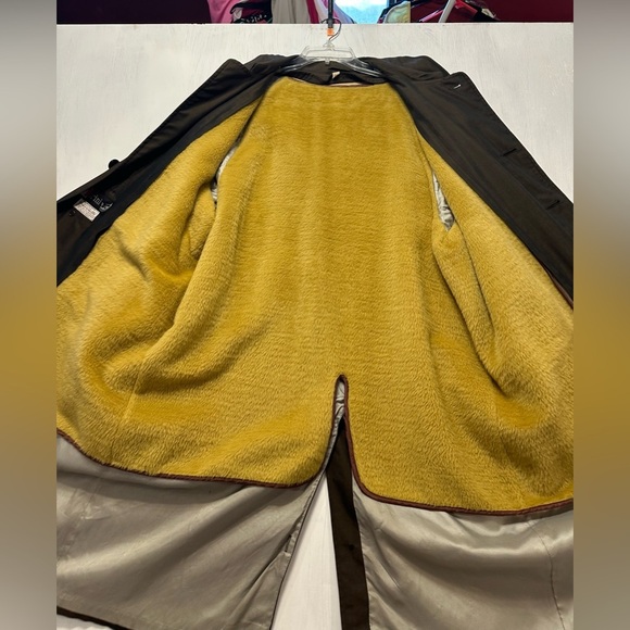 1960s 70s Vintage Larini Men’s 44L Brown Raincoat Overcoat Cravenette Lined - Picture 10 of 12